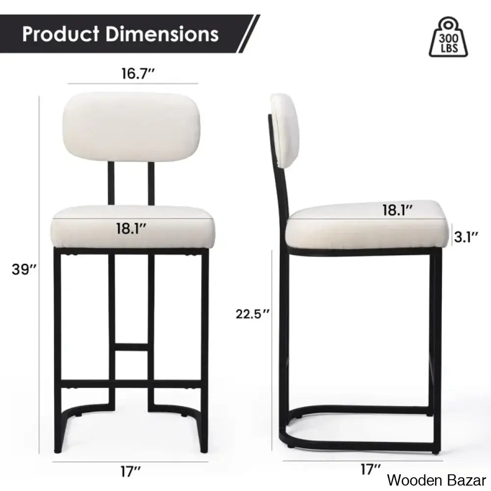 Taurice Swivel Upholstered 26.4’’ Counter And Bar Stool With Metal Frame (Set Of 2)