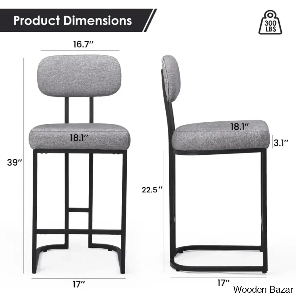 Taurice Swivel Upholstered 26.4’’ Counter And Bar Stool With Metal Frame (Set Of 2)