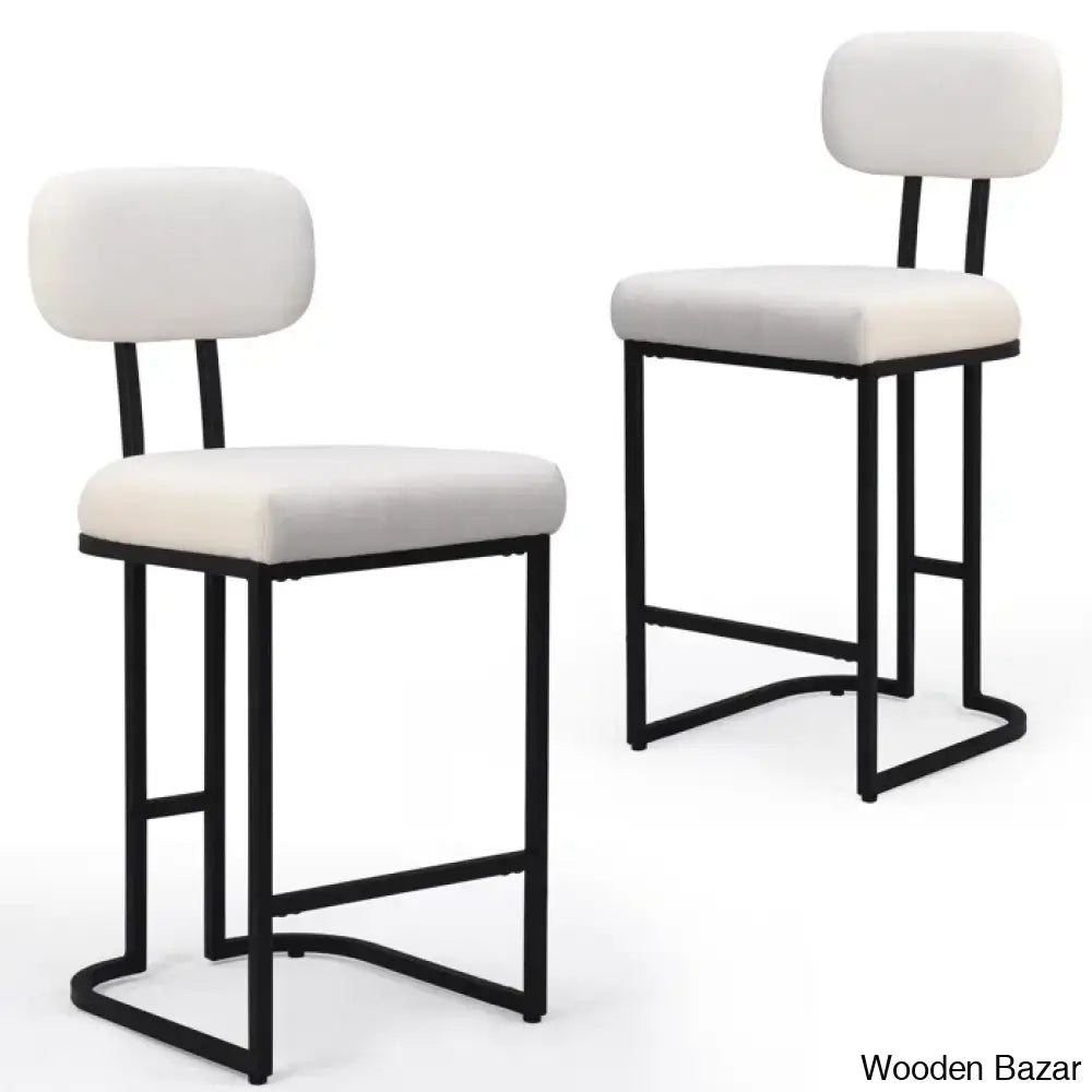 Taurice Swivel Upholstered 26.4’’ Counter And Bar Stool With Metal Frame (Set Of 2)