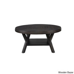 Tennu Solid Wood Top Coffee And Center Table Black Pepper