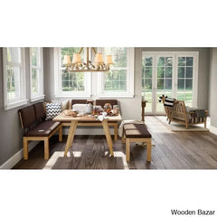 Terry New 6 Sitting Solid Wood Dining Table Set - Wooden Bazar