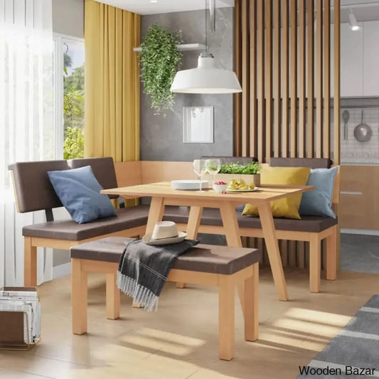 Terry New 6 Sitting Solid Wood Dining Table Set - Wooden Bazar