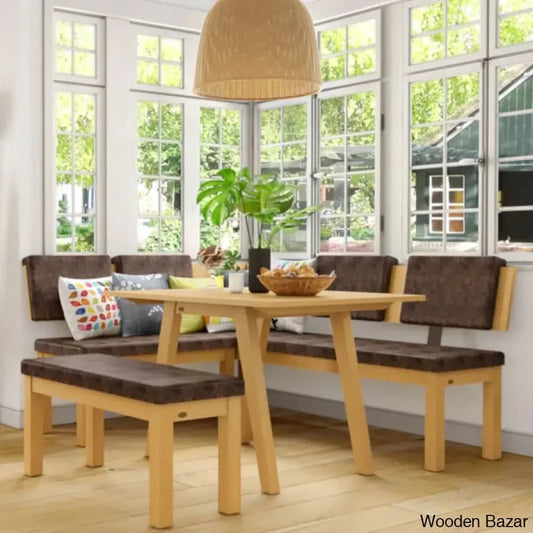 Terry New 6 Sitting Solid Wood Dining Table Set - Wooden Bazar