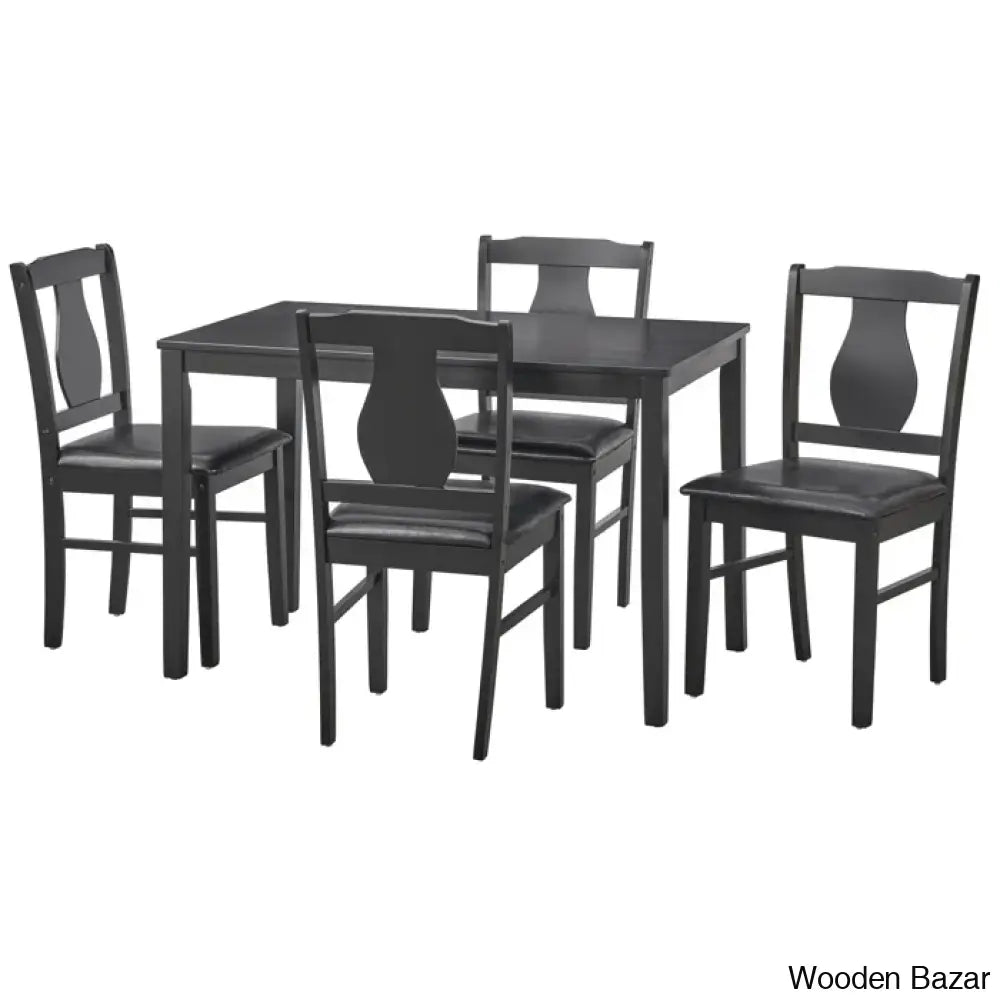 Terry Wooden 4 Seater Solid Wood Top Dining Set