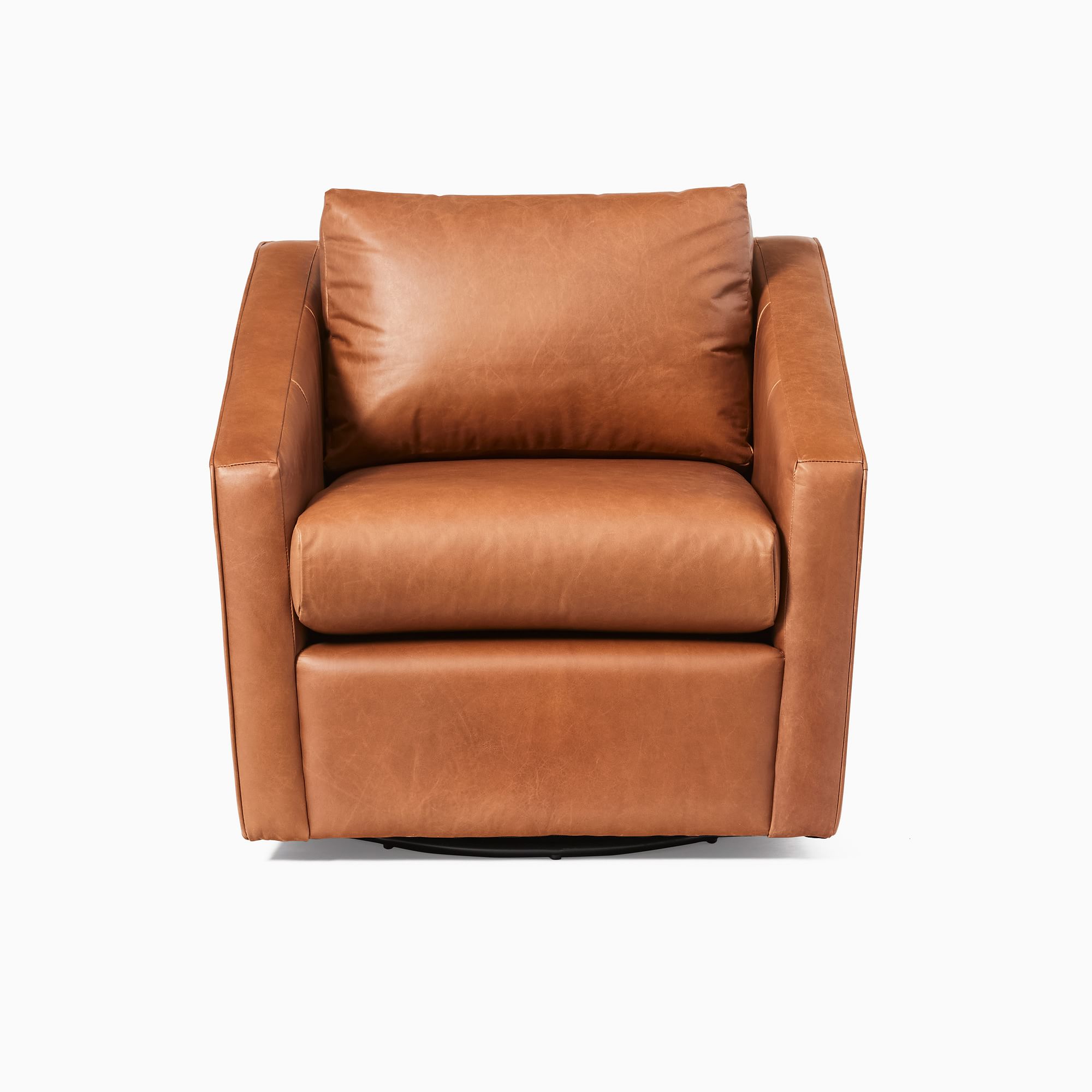 Deco Leather Swivel Chair - Wooden bazar