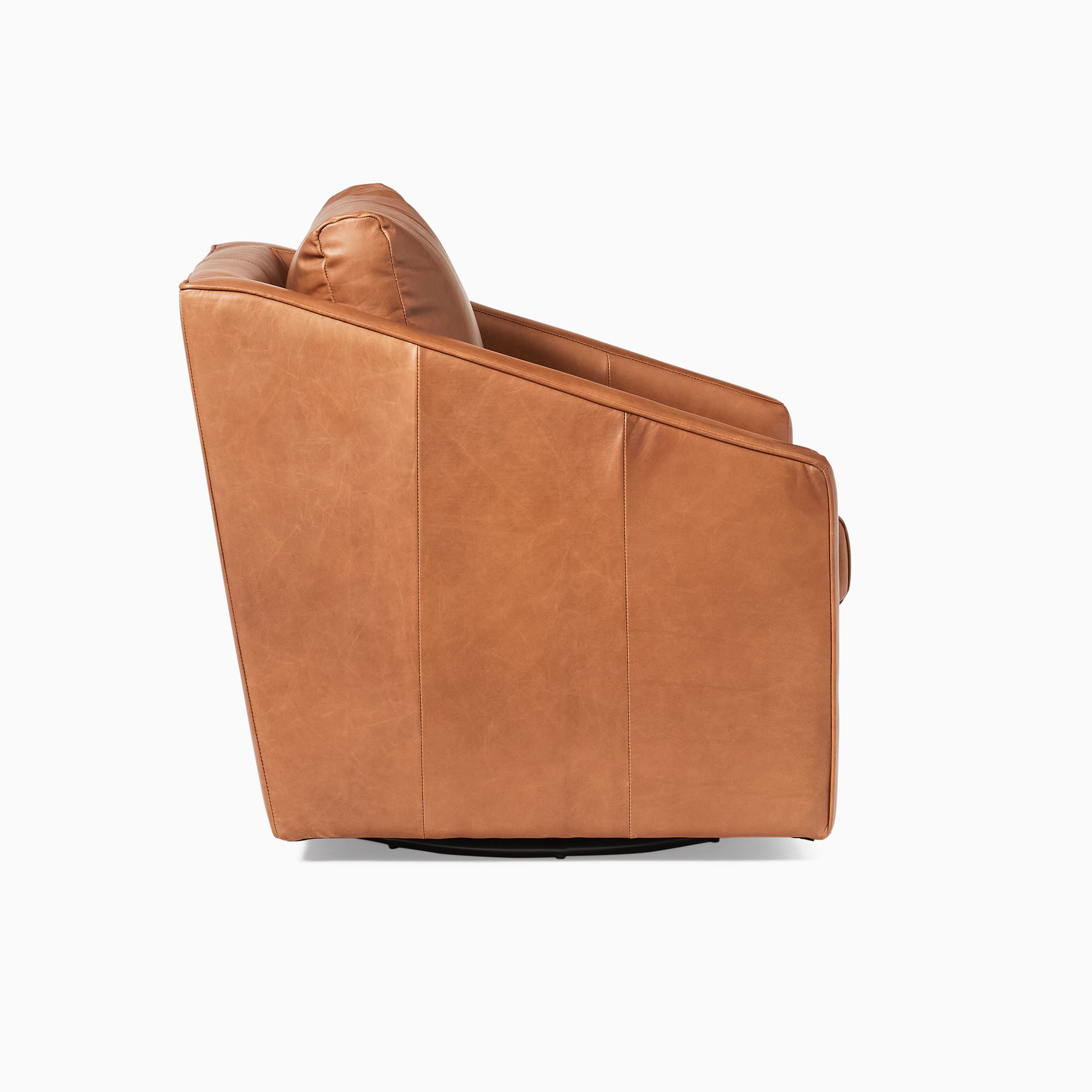 Deco Leather Swivel Chair - Wooden bazar