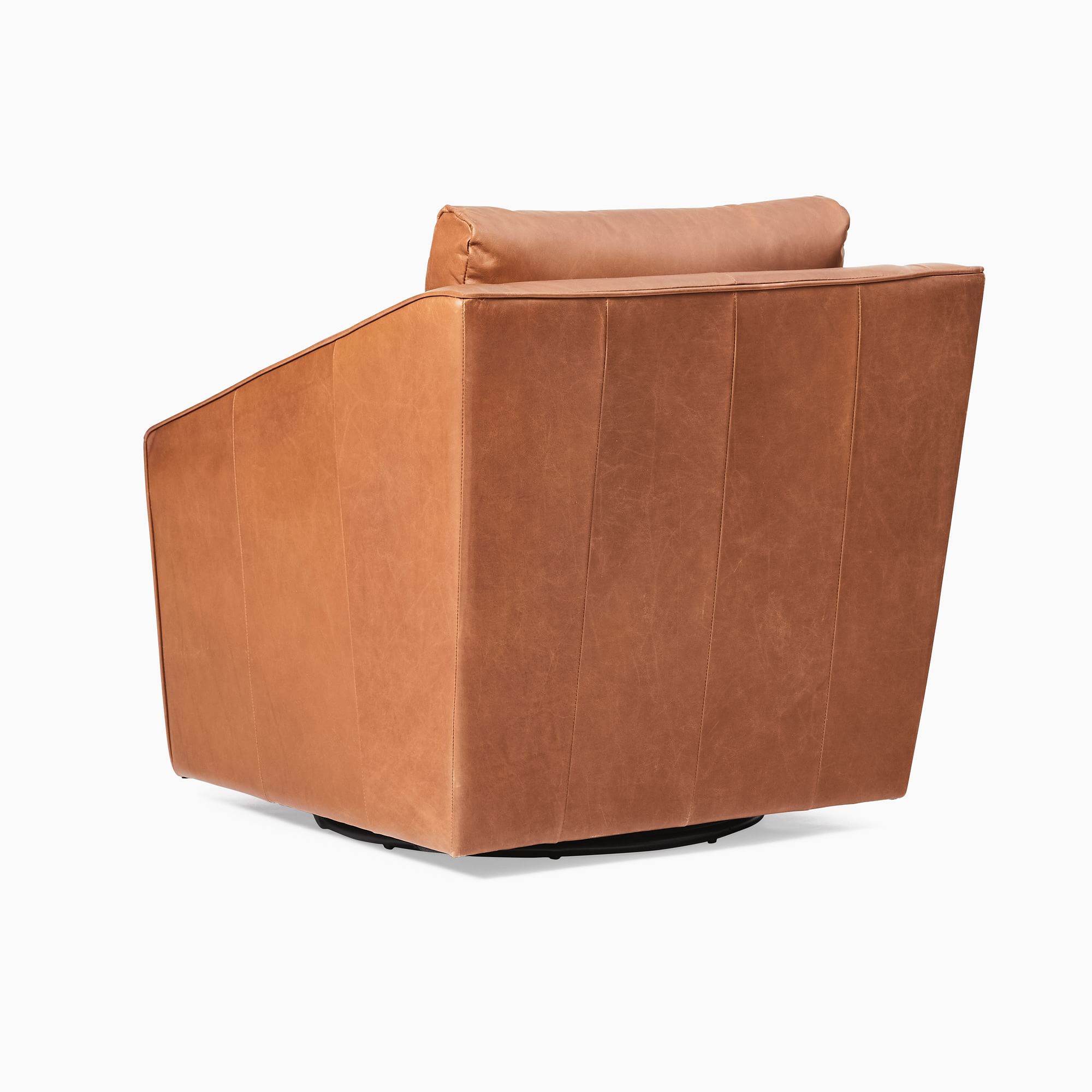 Deco Leather Swivel Chair - Wooden bazar