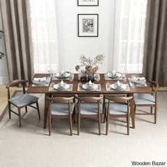 Thornton Modern 8 Seater Solid Wood Dining Set - Wooden Bazar