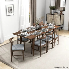 Thornton Modern 8 Seater Solid Wood Dining Set - Wooden Bazar