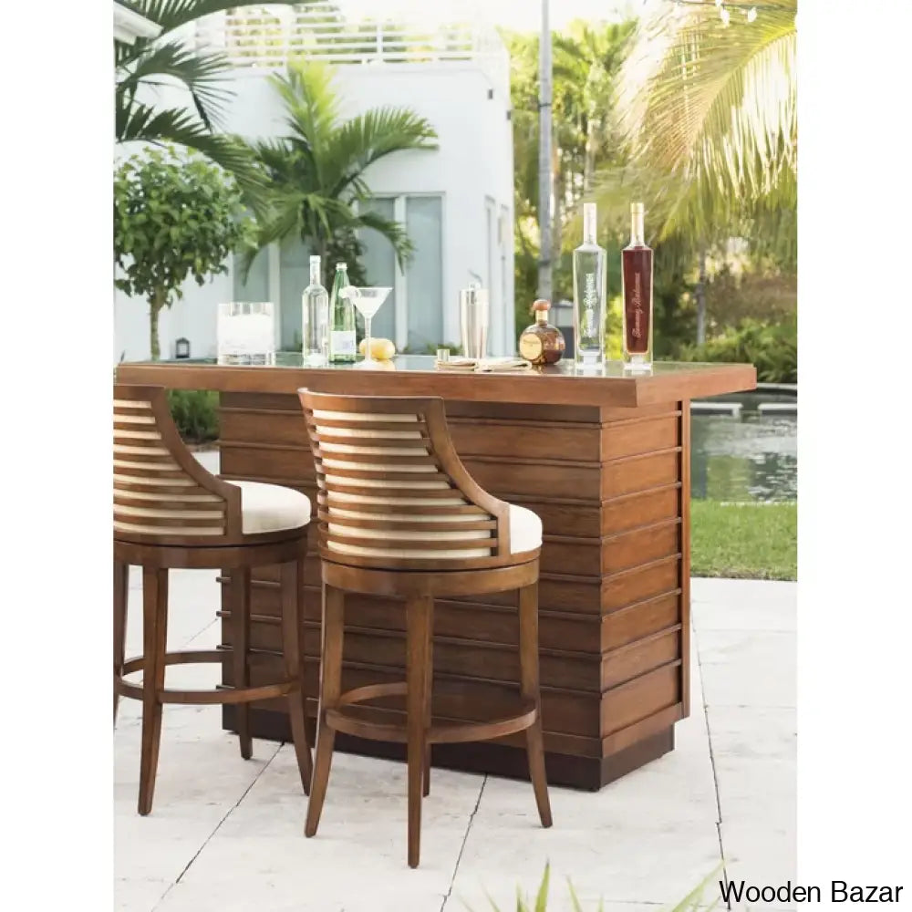 Tomm Ocean Club Cabana Swivel Counter Stool