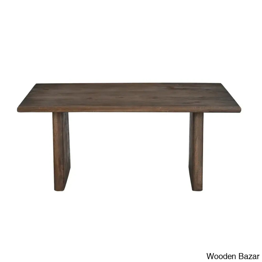 Trapeziuml Plank Wood Coffee And Center Table