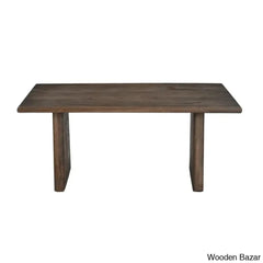 Trapeziuml Plank Wood Coffee And Center Table