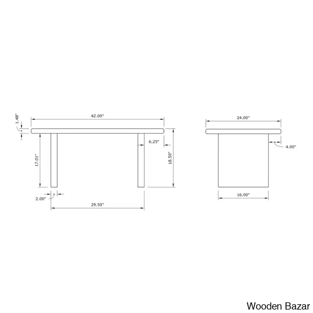 Trapeziuml Plank Wood Coffee And Center Table