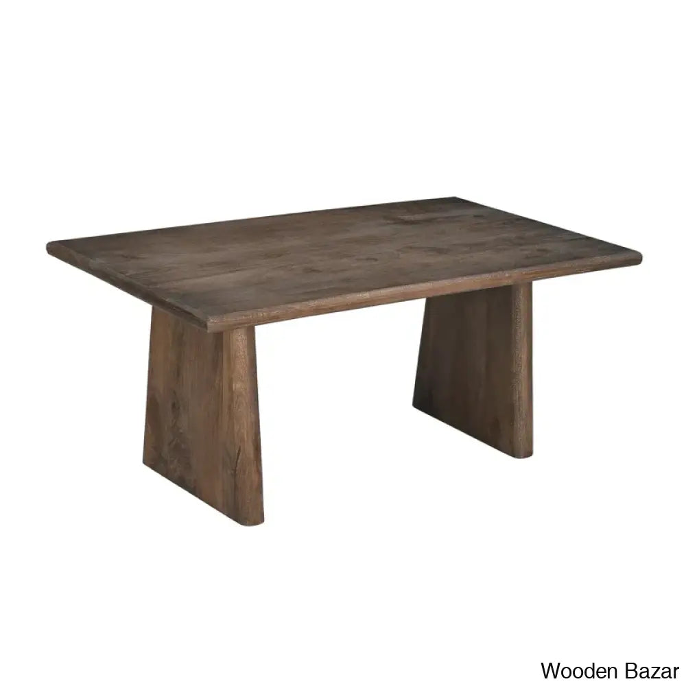 Trapeziuml Plank Wood Coffee And Center Table