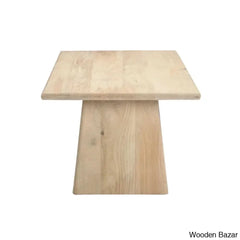Trapeziuml Plank Wood Coffee And Center Table