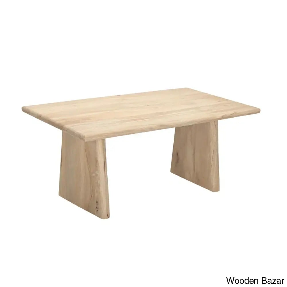 Trapeziuml Plank Wood Coffee And Center Table