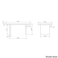 Trapeziuml Plank Wood Coffee And Center Table