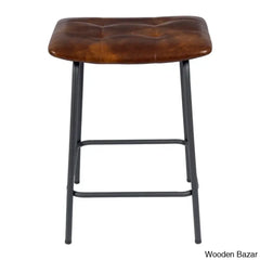 Trento Swivel 22’’ High Leather Tufted Rectangle Seat Modern Sleek Footrest Counter And Bar