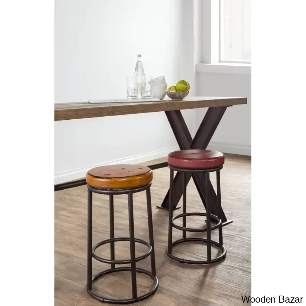 Tulipsy Swivel Solid Wood Counter And Bar Stool