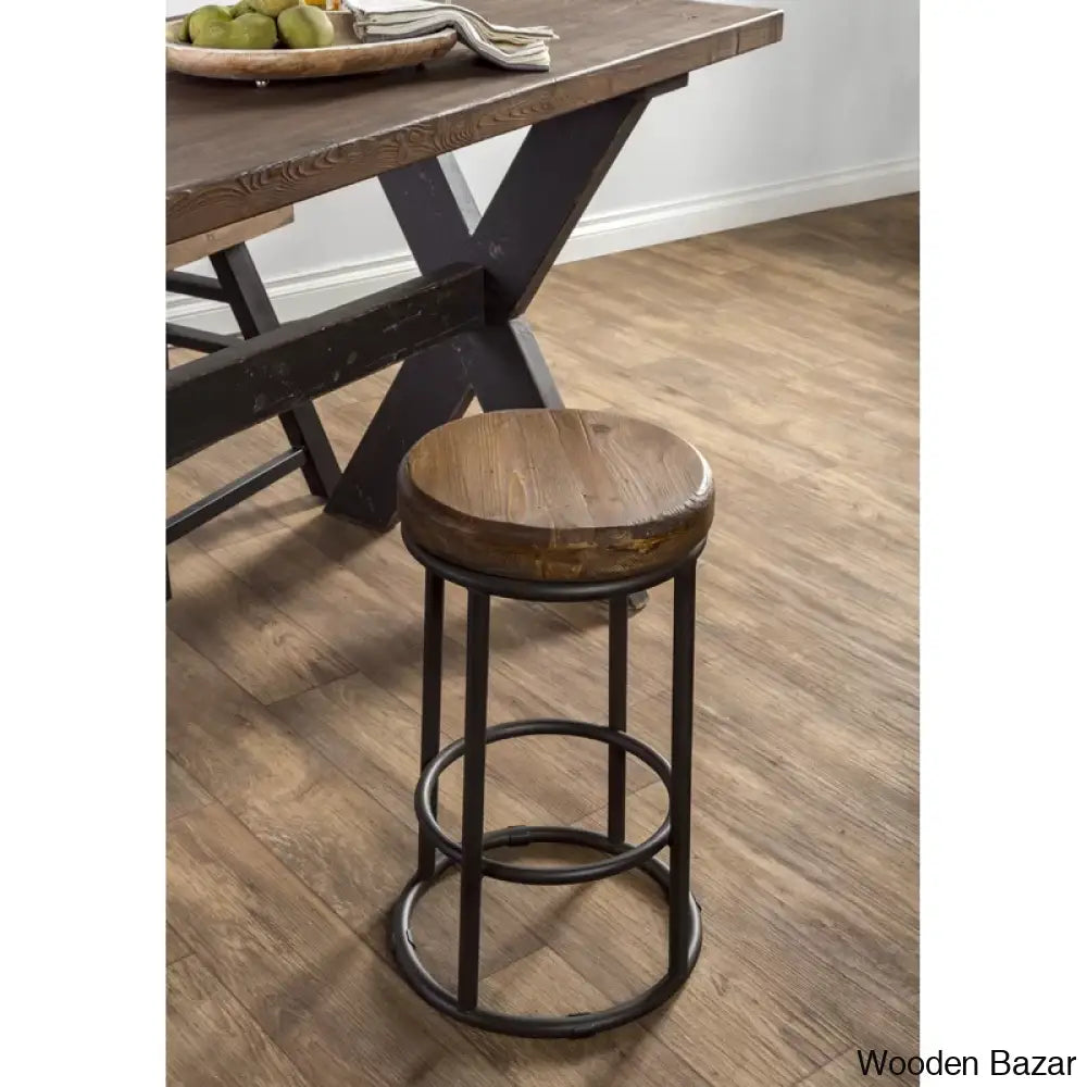 Tulipsy Swivel Solid Wood Counter And Bar Stool