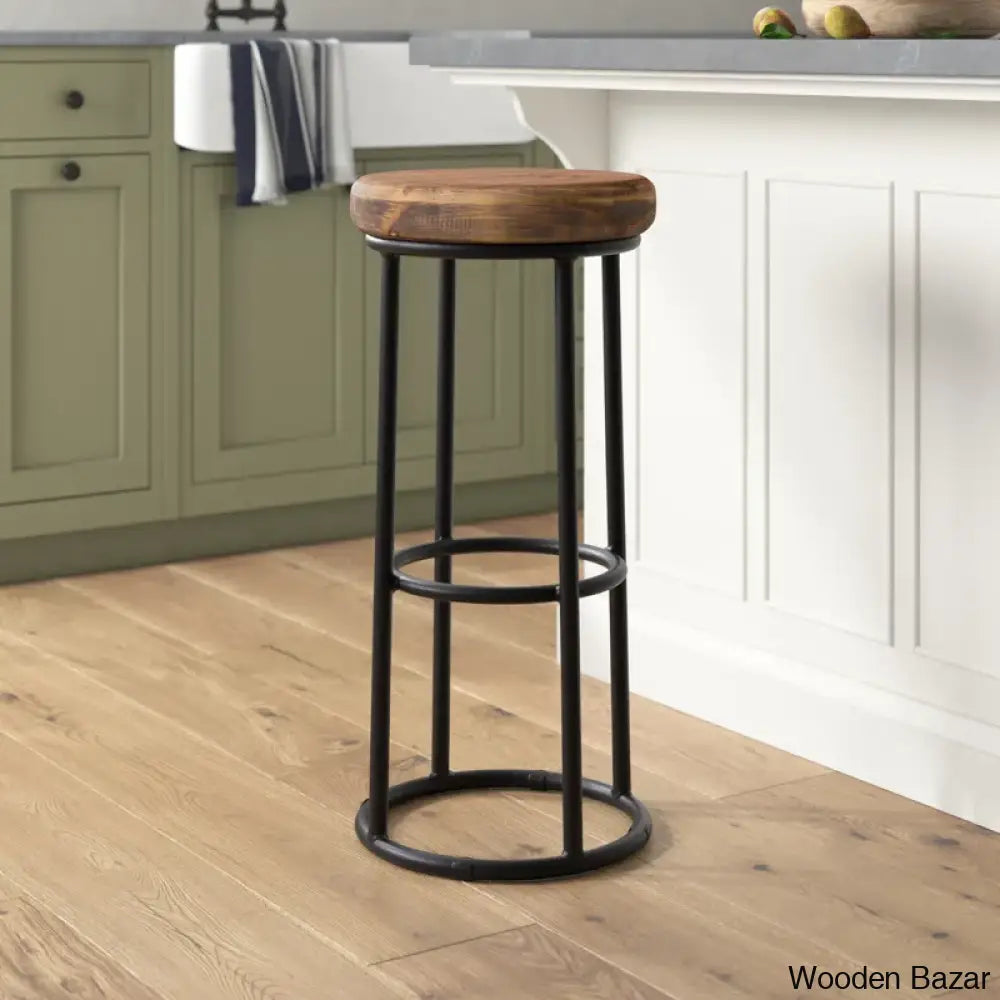 Tulipsy Swivel Solid Wood Counter And Bar Stool