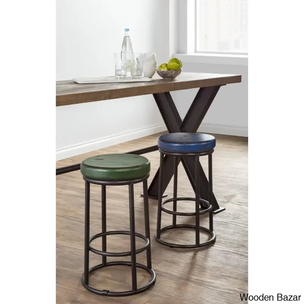 Tulipsy Swivel Solid Wood Counter And Bar Stool