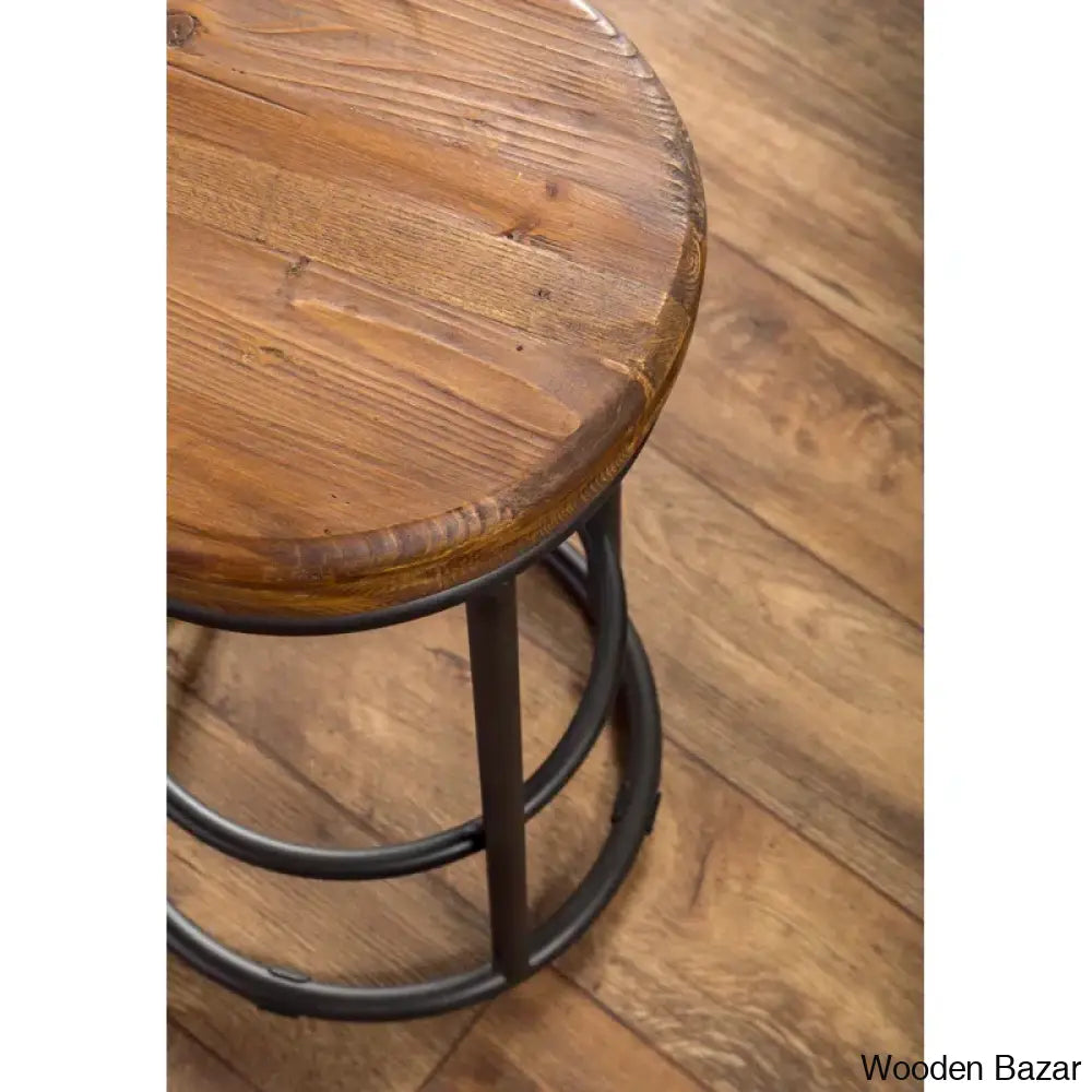 Tulipsy Swivel Solid Wood Counter And Bar Stool