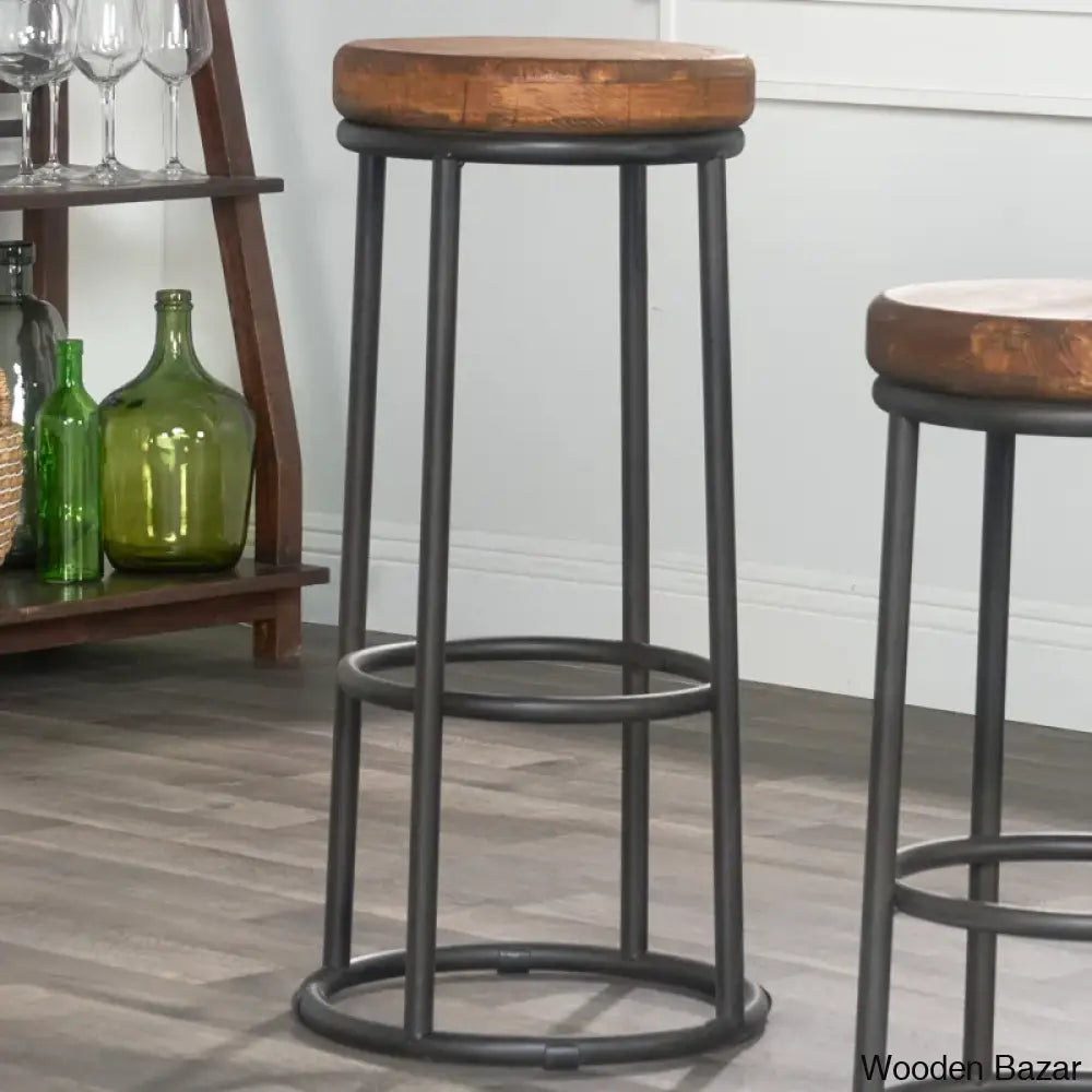 Tulipsy Swivel Solid Wood Counter And Bar Stool