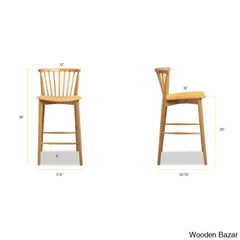 Tybeen Swivel 25’’ Solid Wood Counter And Bar Stool