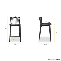 Tybeen Swivel 25’’ Solid Wood Counter And Bar Stool