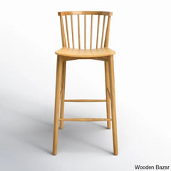 Tybeen Swivel 25’’ Solid Wood Counter And Bar Stool Oak