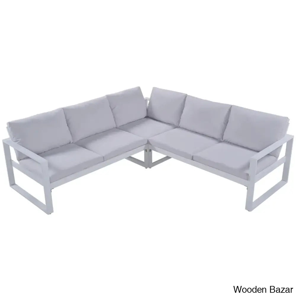 U_Style Industrial Outdoor Sofa Set - 2 Loveseats 1 Single Benches & Table For Versatile Patio