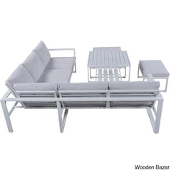 U_Style Industrial Outdoor Sofa Set - 2 Loveseats 1 Single Benches & Table For Versatile Patio