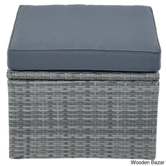 ’U_Style Outdoor Patio Daybed Set With Retractable Canopy - Wicker Sunbed & Conversation For