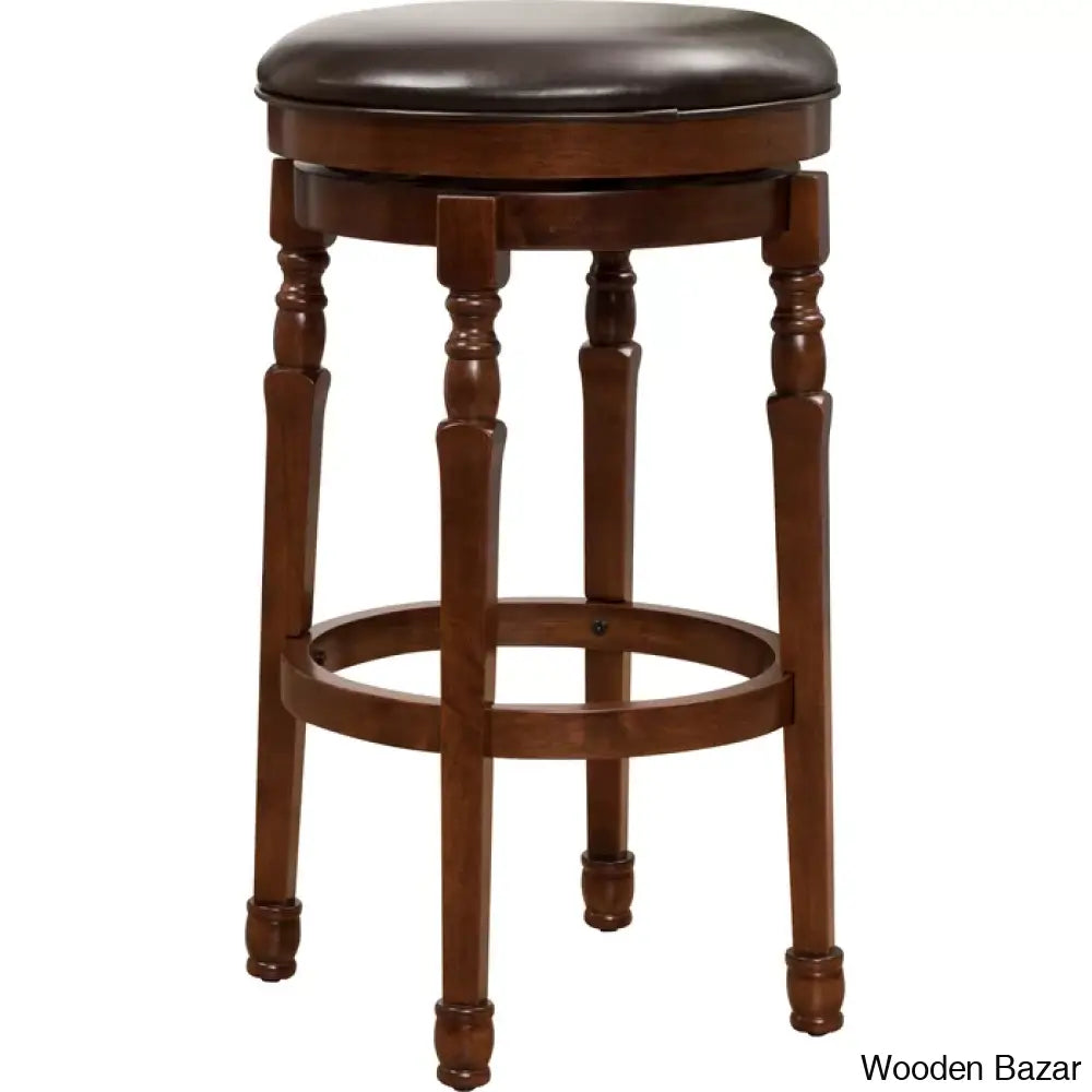 Ullmano Swivel Upholstered Counter And Bar Stool With Solid Wood Frame (Set Of 2)