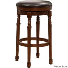 Ullmano Swivel Upholstered Counter And Bar Stool With Solid Wood Frame (Set Of 2)