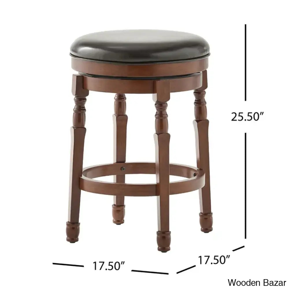 Ullmano Swivel Upholstered Counter And Bar Stool With Solid Wood Frame (Set Of 2)