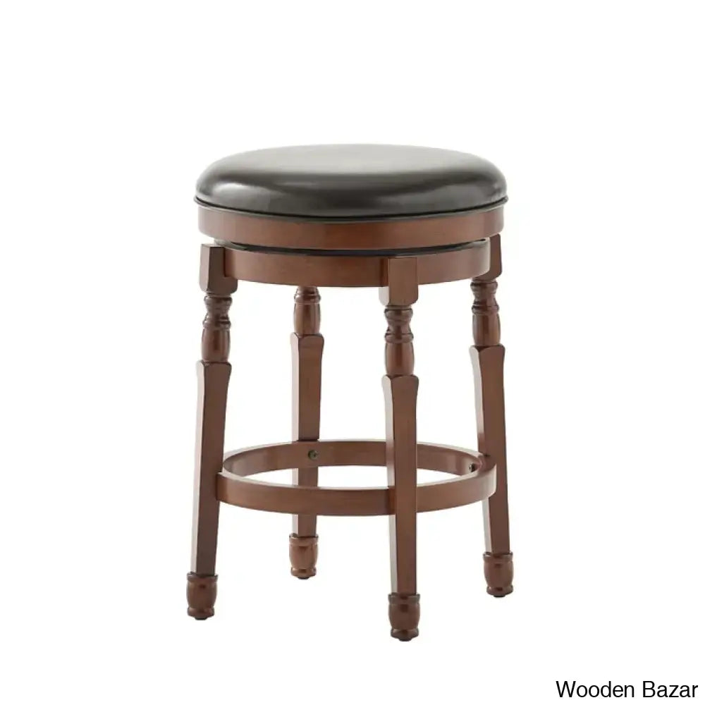 Ullmano Swivel Upholstered Counter And Bar Stool With Solid Wood Frame (Set Of 2)