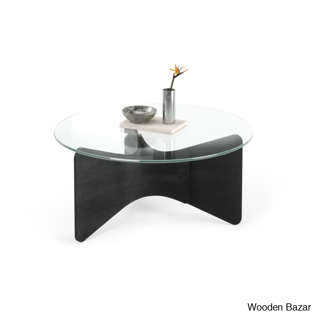 Umba Glass Top Coffee And Center Table Black