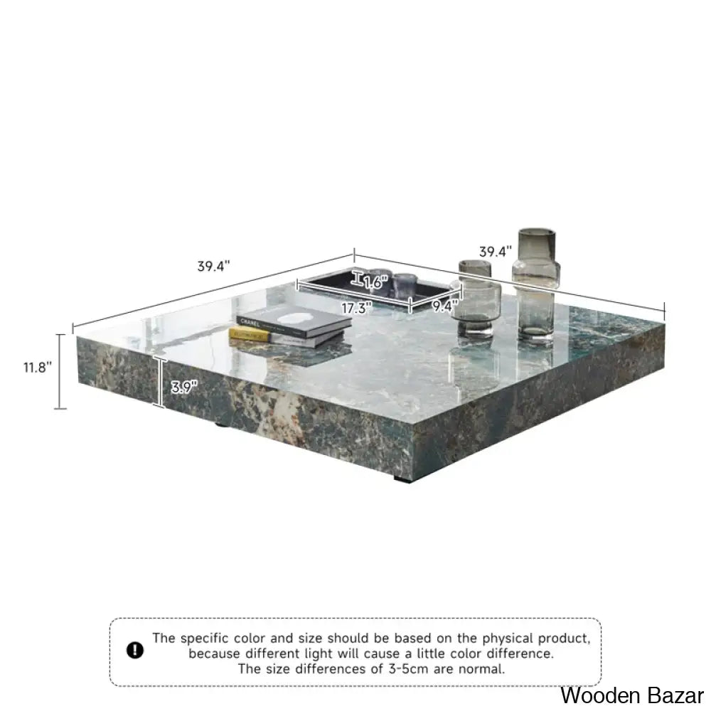 Unity Square Sintered Stone Coffee Table And Center Table