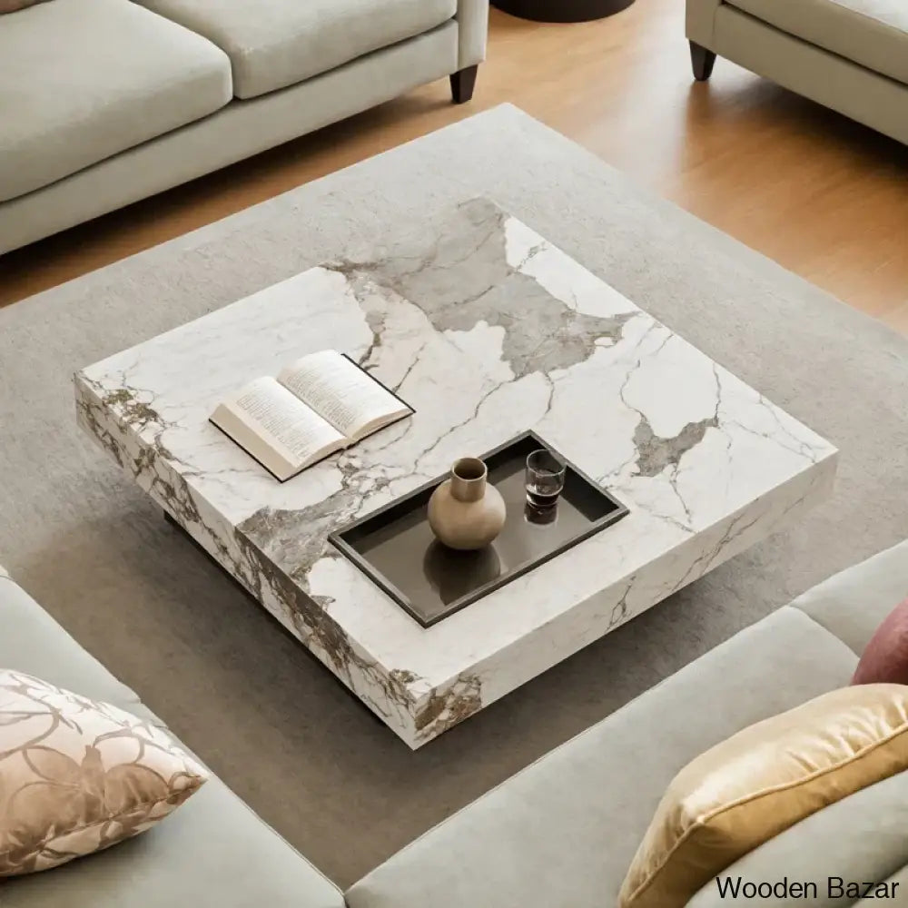 Unity Square Sintered Stone Coffee Table And Center Table