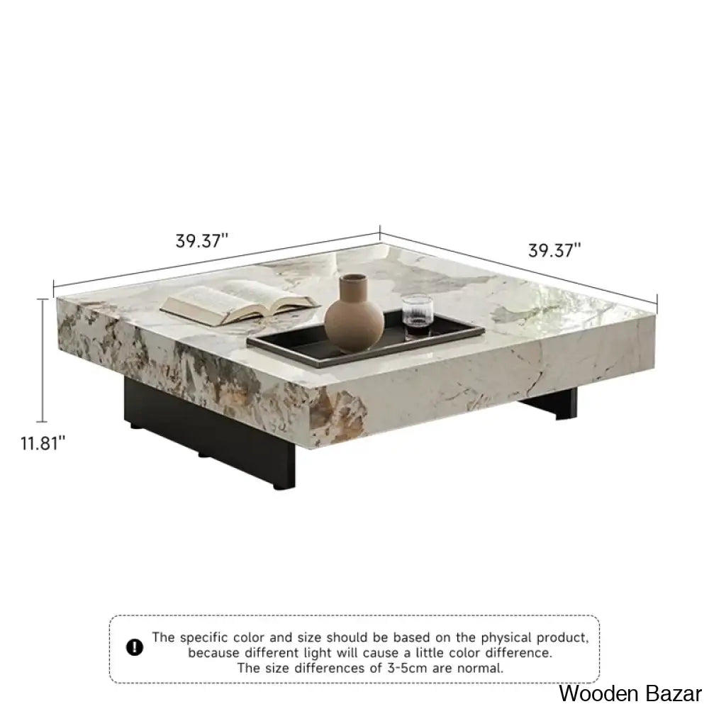 Unity Square Sintered Stone Coffee Table And Center Table