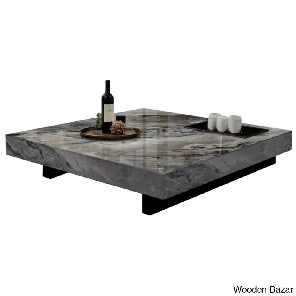 Unity End Table Unity Square Sintered Stone Coffee Table and center table | Wooden Bazar