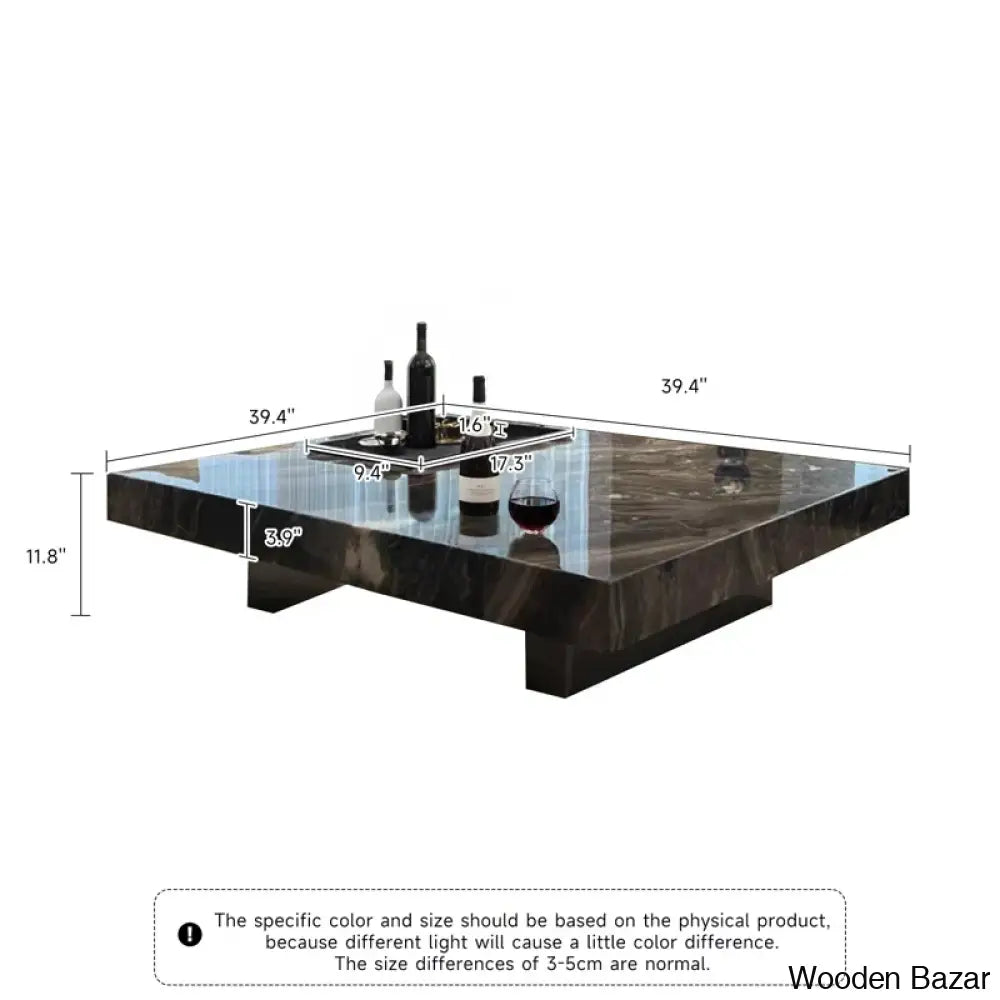 Unity Square Sintered Stone Coffee Table And Center Table