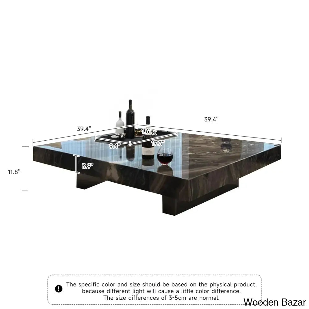 Unity Square Sintered Stone Coffee Table And Center Table