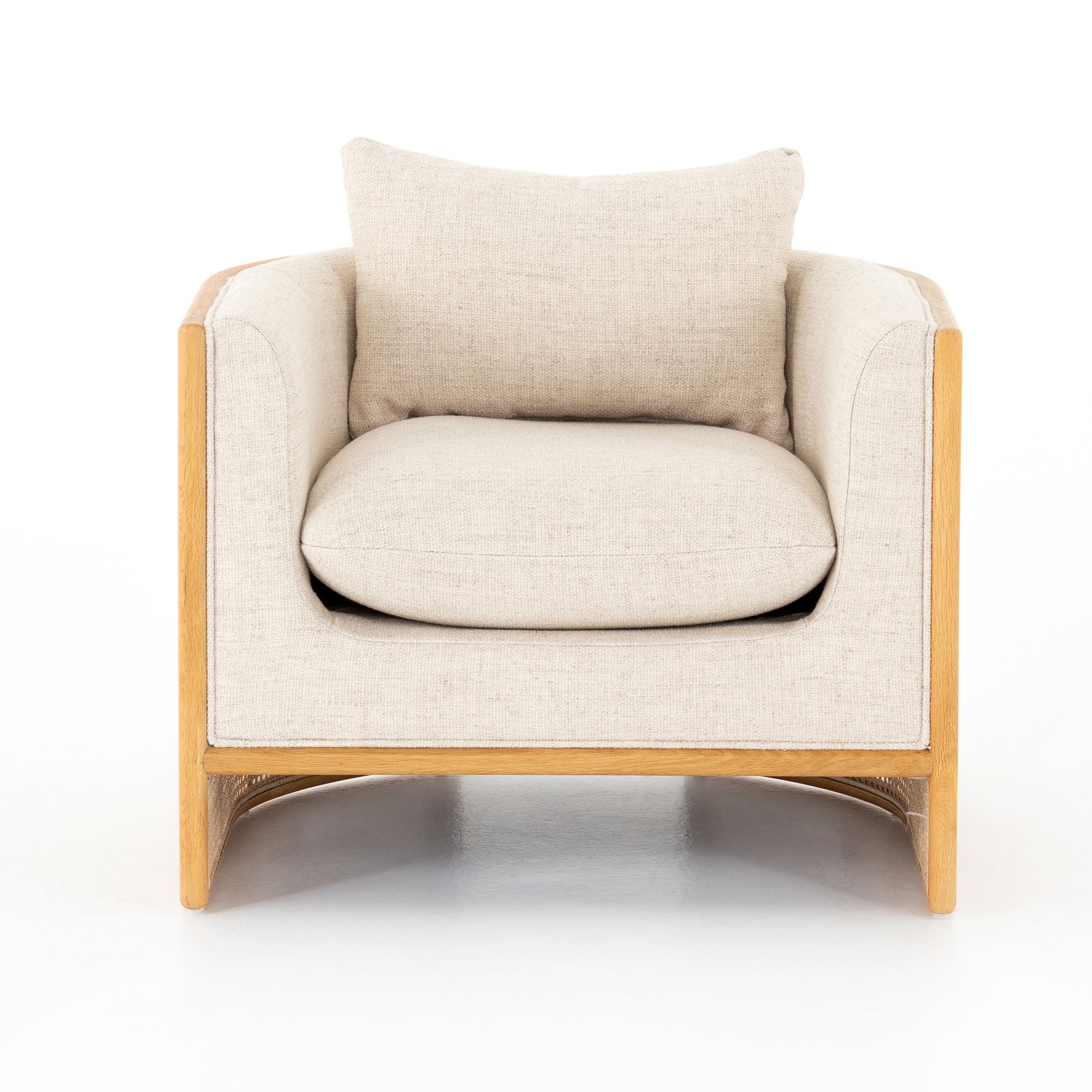 Meniaan Upholstered Grid Back Chair - Wooden bazar