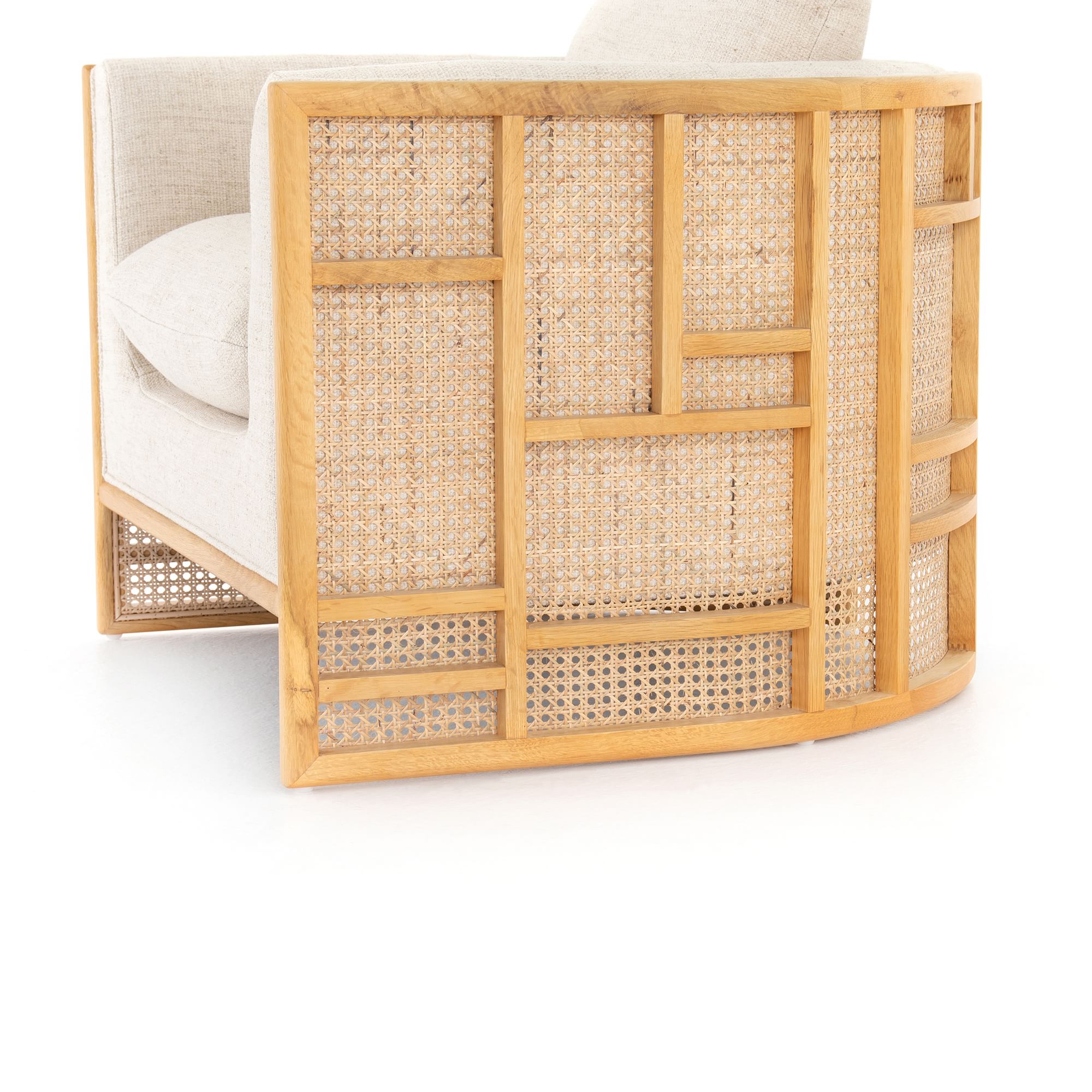 Meniaan Upholstered Grid Back Chair - Wooden bazar