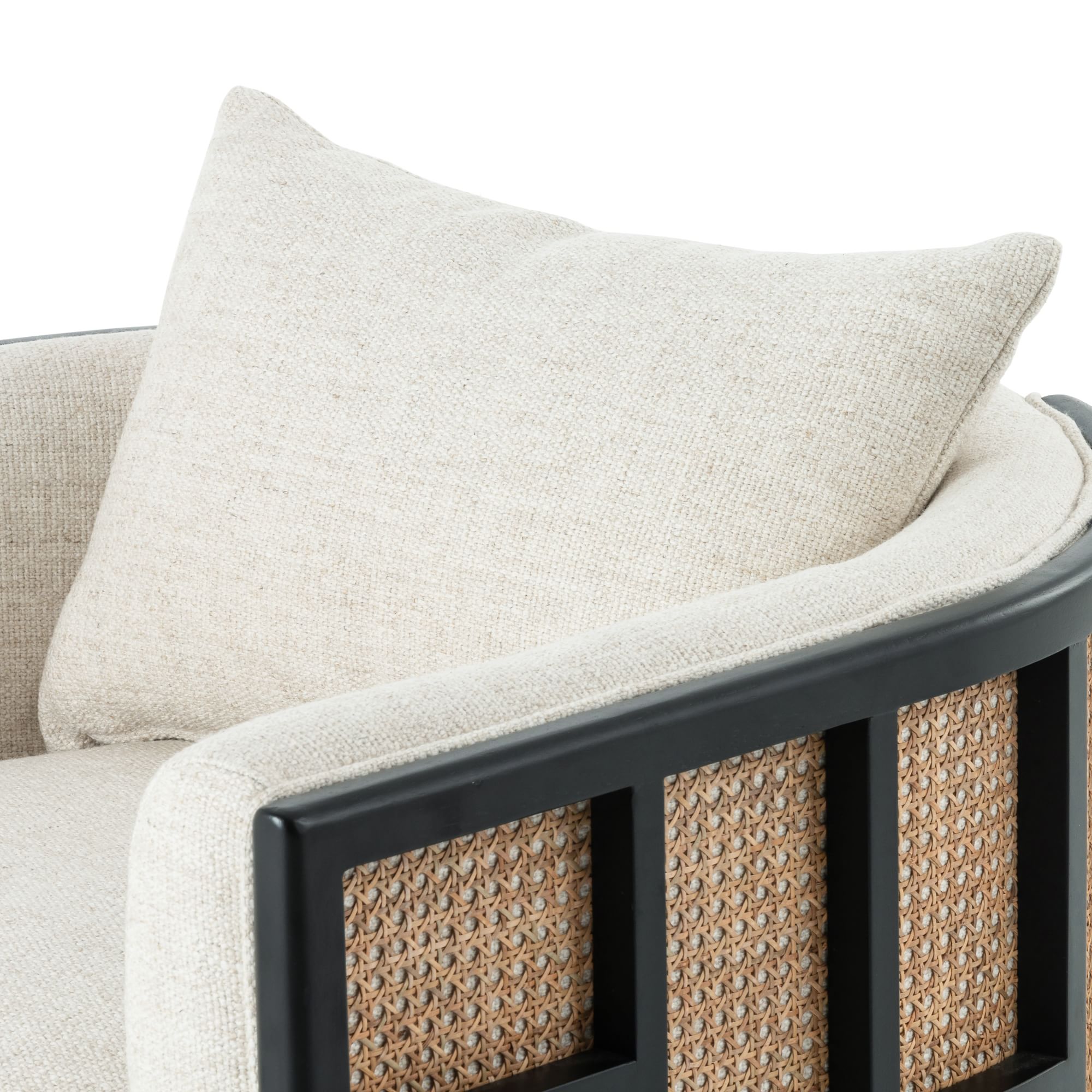 Meniaan Upholstered Grid Back Chair - Wooden bazar
