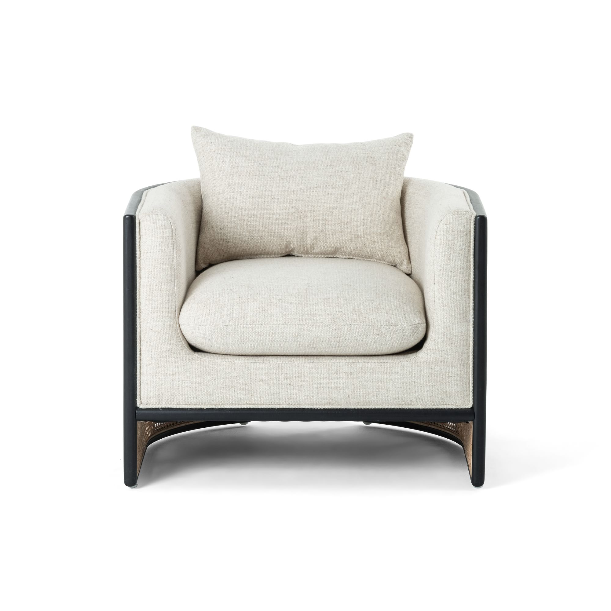 Meniaan Upholstered Grid Back Chair - Wooden bazar