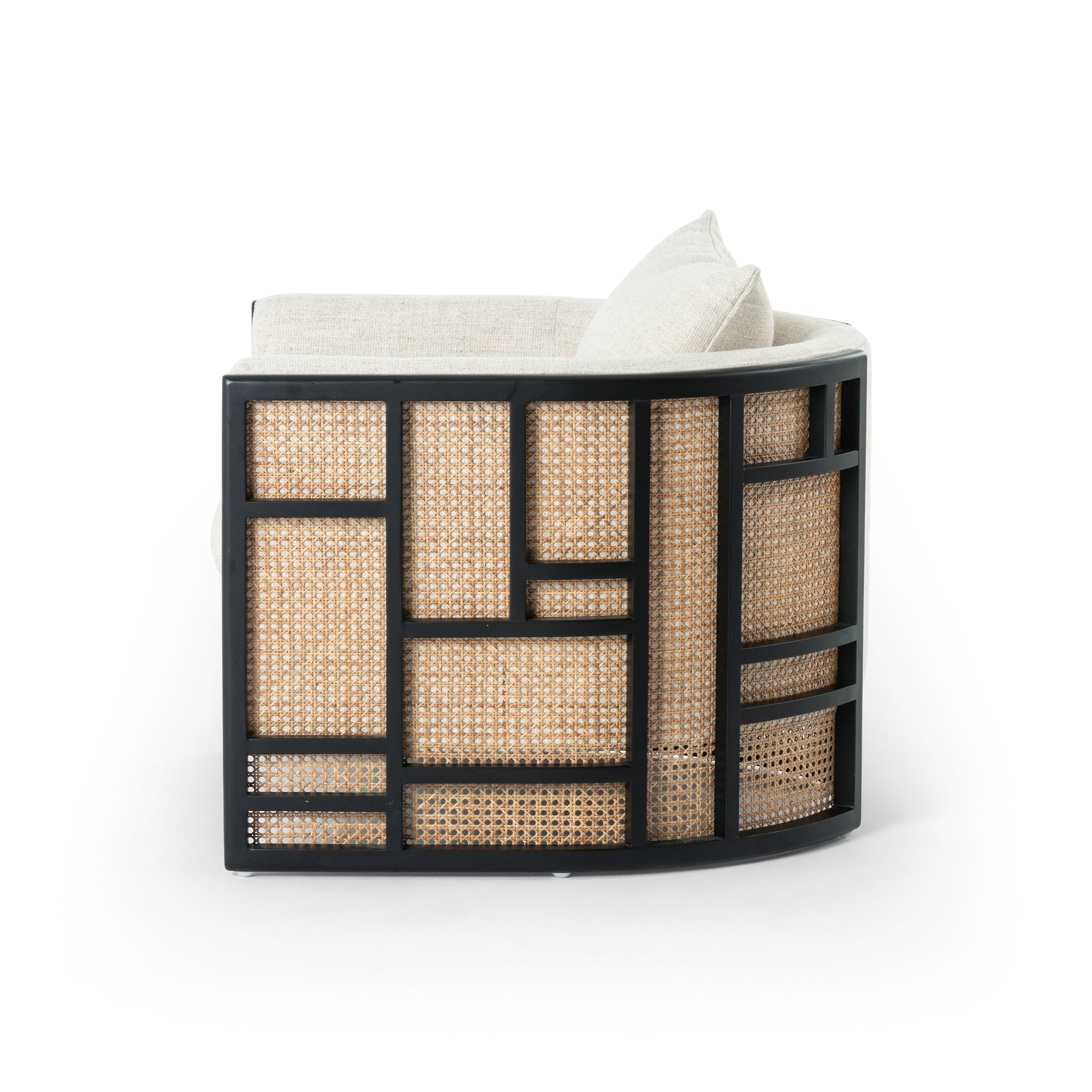 Meniaan Upholstered Grid Back Chair - Wooden bazar